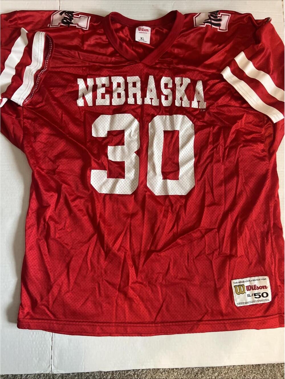 Nebraska Cornhuskers 30 Wilson NCAA Football Jersey Size 50